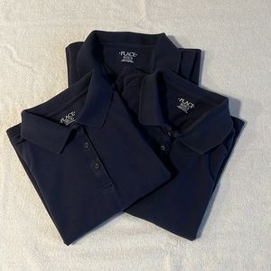 The Children's Place Navy Blue Girls Set of 3 Polo Shirts Sz 16